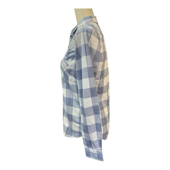 UNTUCKit Womens Volnay Plaid Long Sleeve Button Down Top~Various~Blue White NWT - Picture 6 of 11